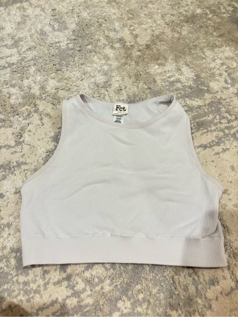 FCT Ribbed Crop Tank — Light Gray